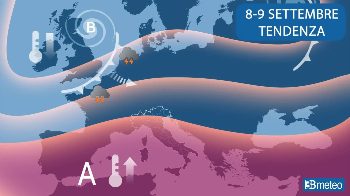 Wetterwende in Italien: Ab 9. September verdrängen Atlantiktief und Gewitter die Hitzewelle