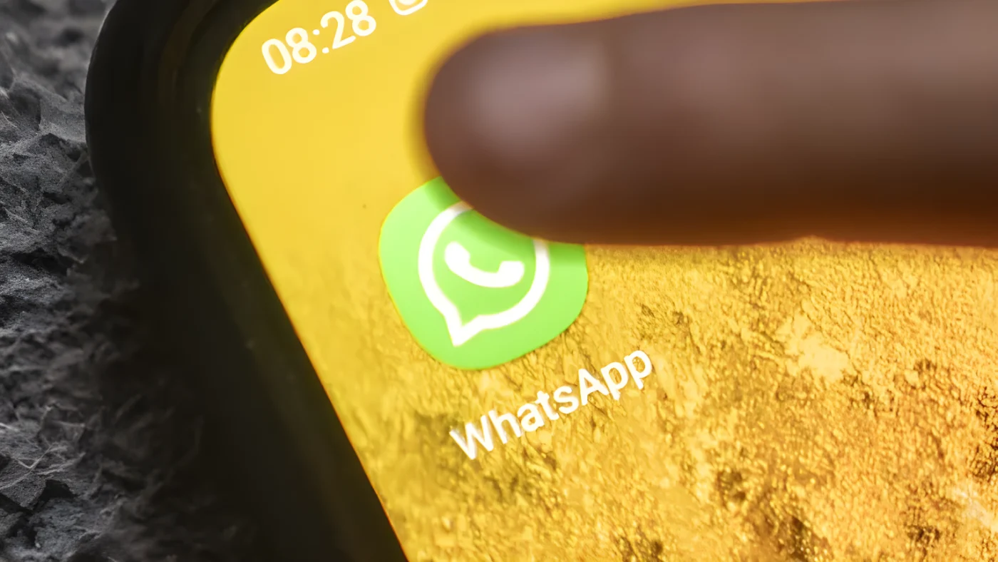Whatsapp-Symbol auf einem Smartphone.
