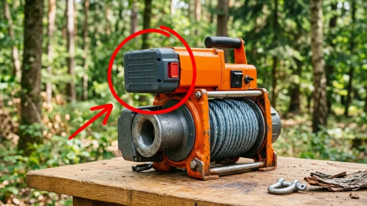 Portable Winch APW 6000 mit Stihl Akkusystem im Forsteinsatz