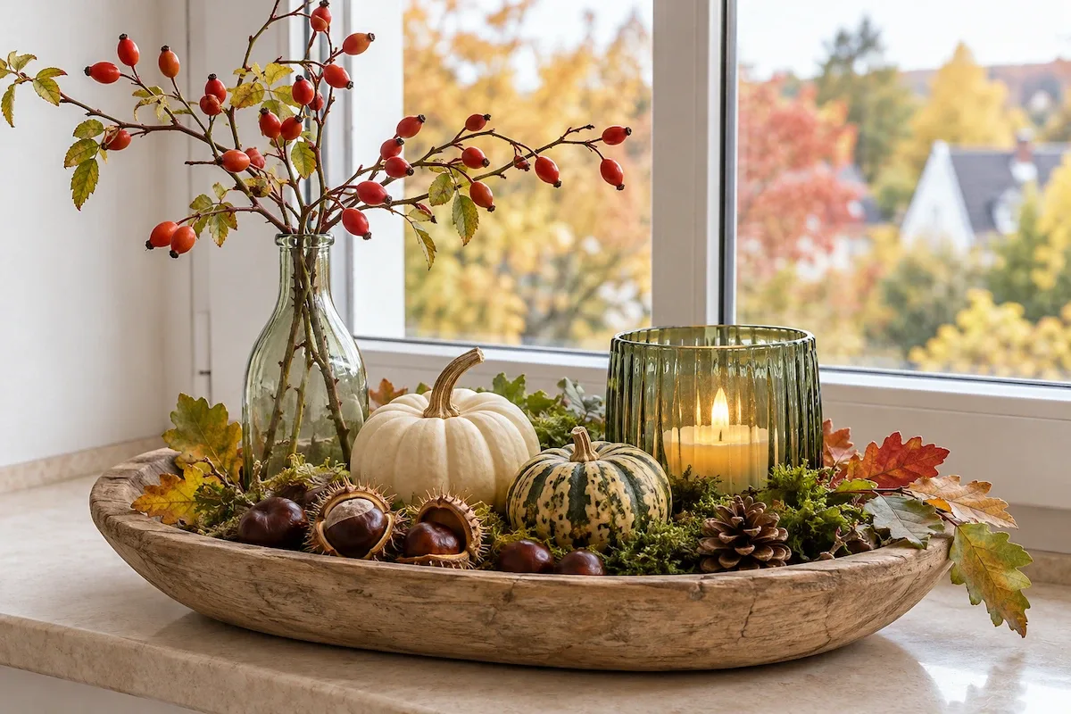 Herbstdeko auf der Fensterbank: Die 3-Ebenen-Regel sorgt sofort für Struktur